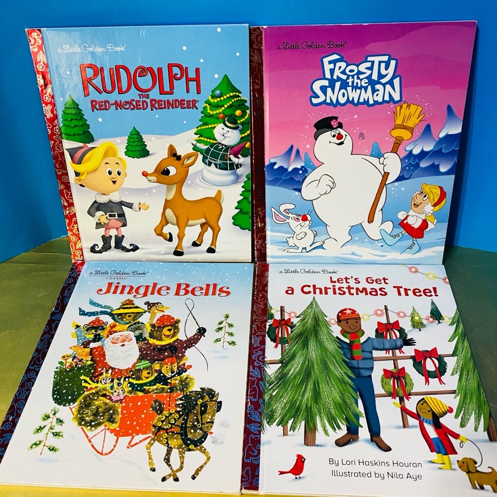 Little Golden Books Christmas Rudolph The Red Nosed Reindeer Frosty & More (4)